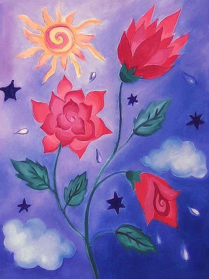 Rose Painting - Fantasy by Anna Lobsanova
