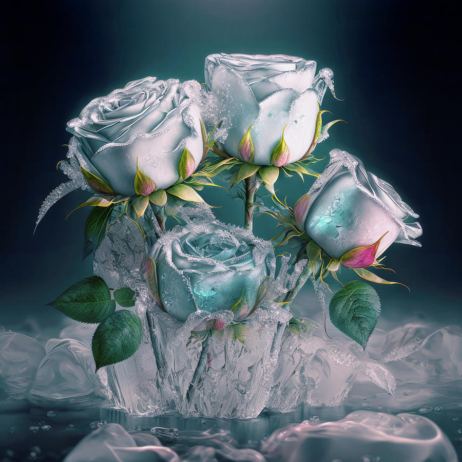 Roses are blue Digital Art by Zina Zinchik
