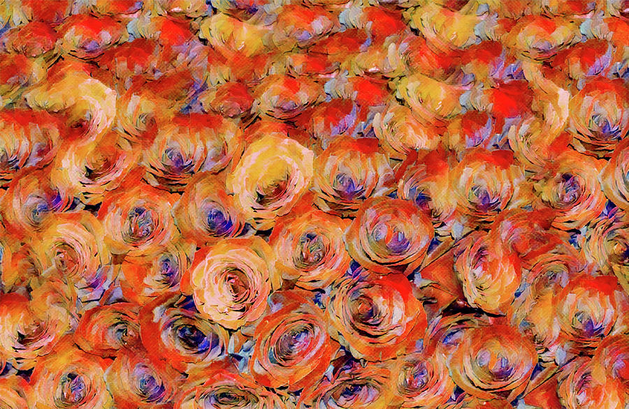Roses are Red and Colorful Too Digital Art by Gaby Ethington
