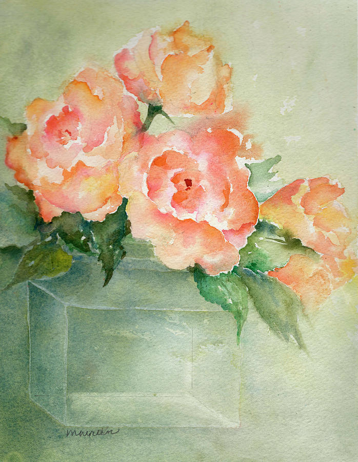 Roses are Red Painting by Maureen Moore