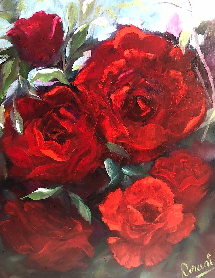 Roses are red my love Painting by Doreen ingebrigtsen - Fine Art America