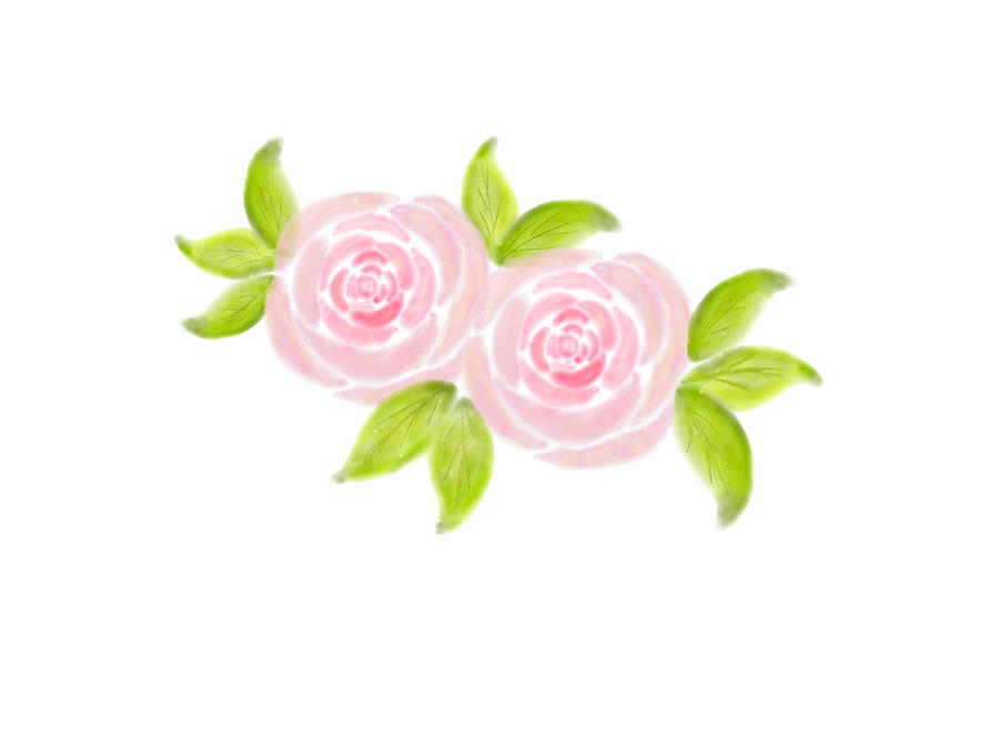 Beutiful Pink Roses Digital Art by Bnte Creations