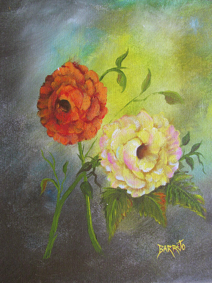 Roses Painting by Gloria E Barreto-Rodriguez