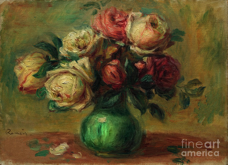 Roses in a Vase by Pierre Auguste Renoir Photograph by Carlos Diaz