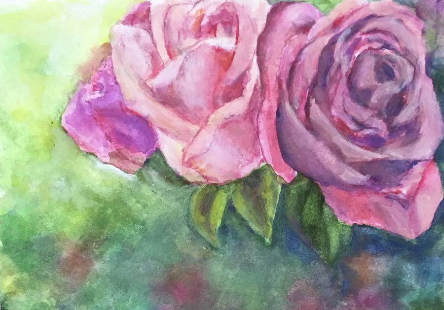 Roses in Bloom Painting by Cheryl Wallace