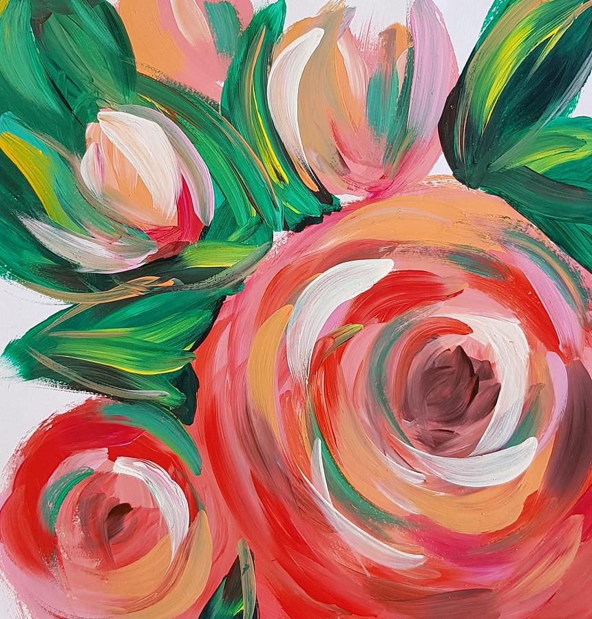 Roses in Bloom Painting by Nicole Tang