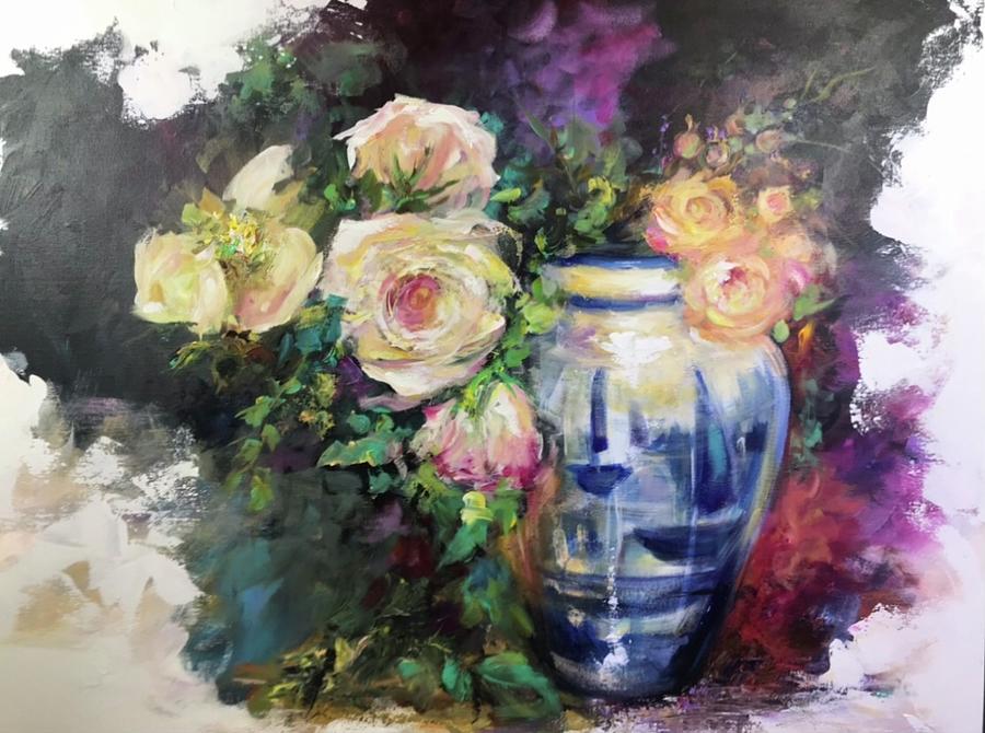 Roses in flow Painting by Heather Roddy - Fine Art America