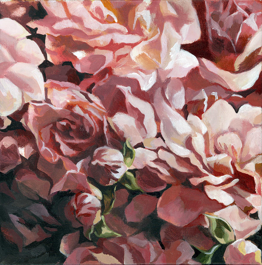 Roses In Pink Painting by Alfred Ng