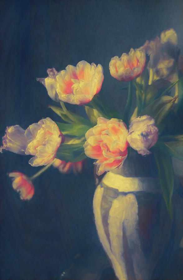 Roses In Vase Still Life Digital Art by Deborah League