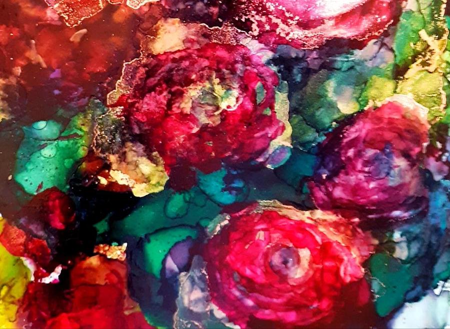 Roses Painting by Jan Pellizzer