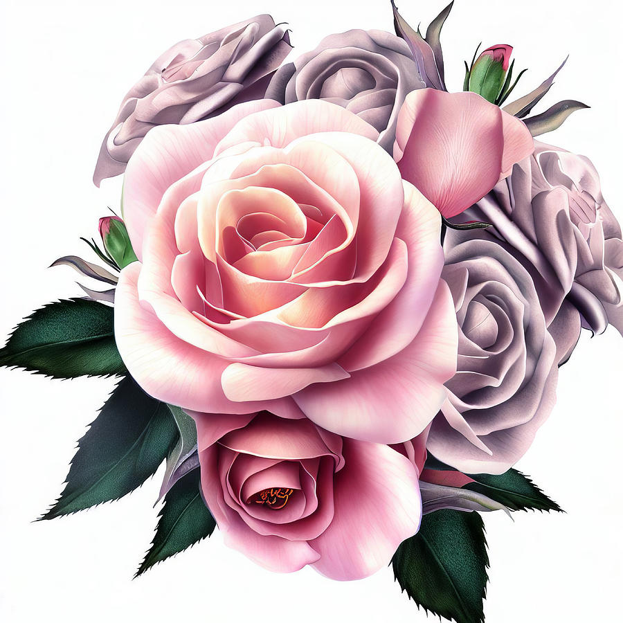 Roses Digital Art by Jill Nightingale