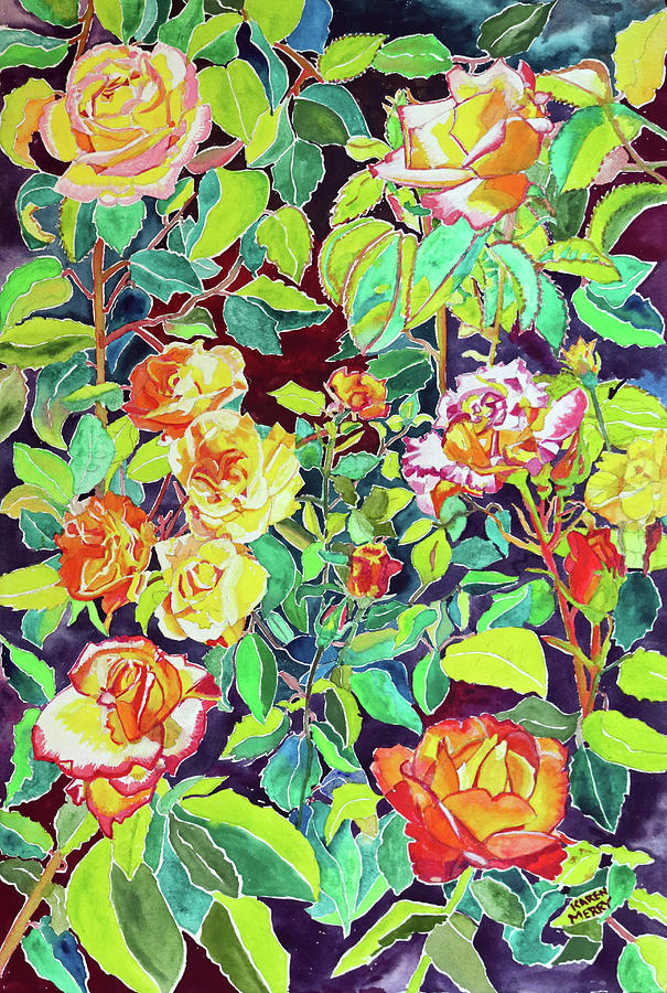 Roses Painting by Karen Merry