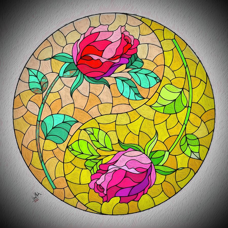 Rose Painting - Roses Mosaic - Yellow by Anas Afash