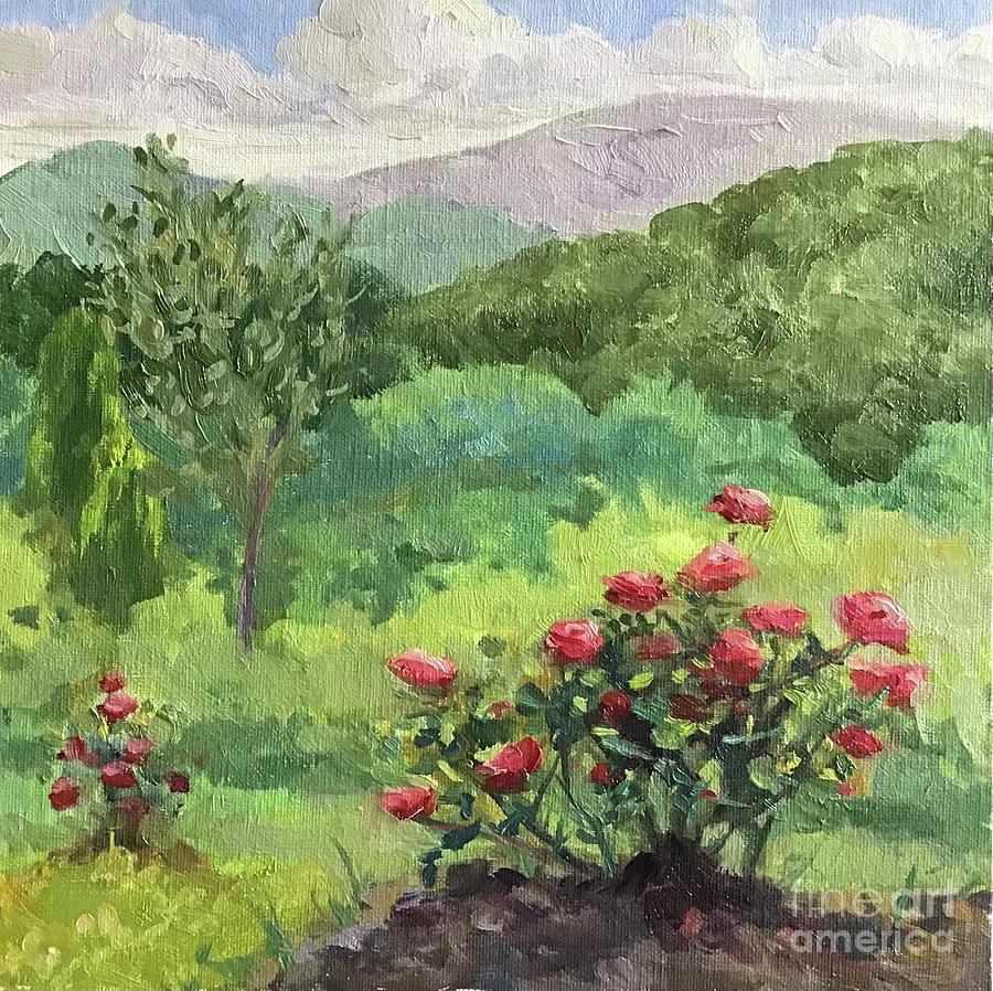 Roses on the Mountaintop  Painting by Anne Marie Brown