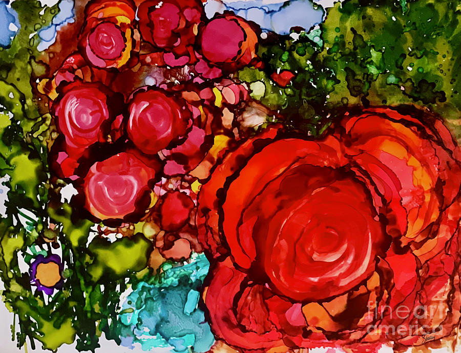 Roses Roses Painting by Shelley Myers