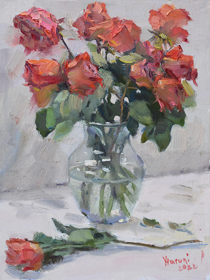 Roses  Painting by Ylli Haruni