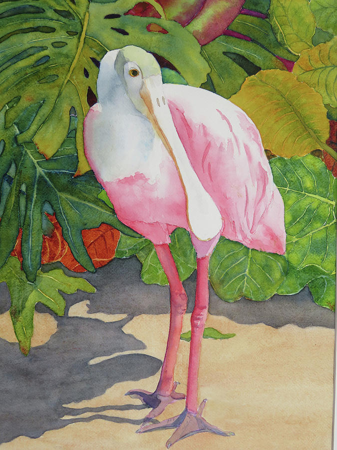 Bird Painting - Rosey in Repose by Judy Mercer