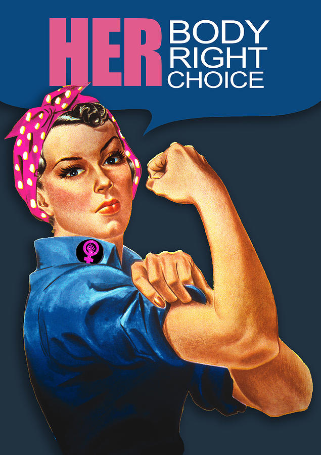 Rosie Womens Rights Pro Choice Her Body Her Right Her Choice Painting by Tony Rubino