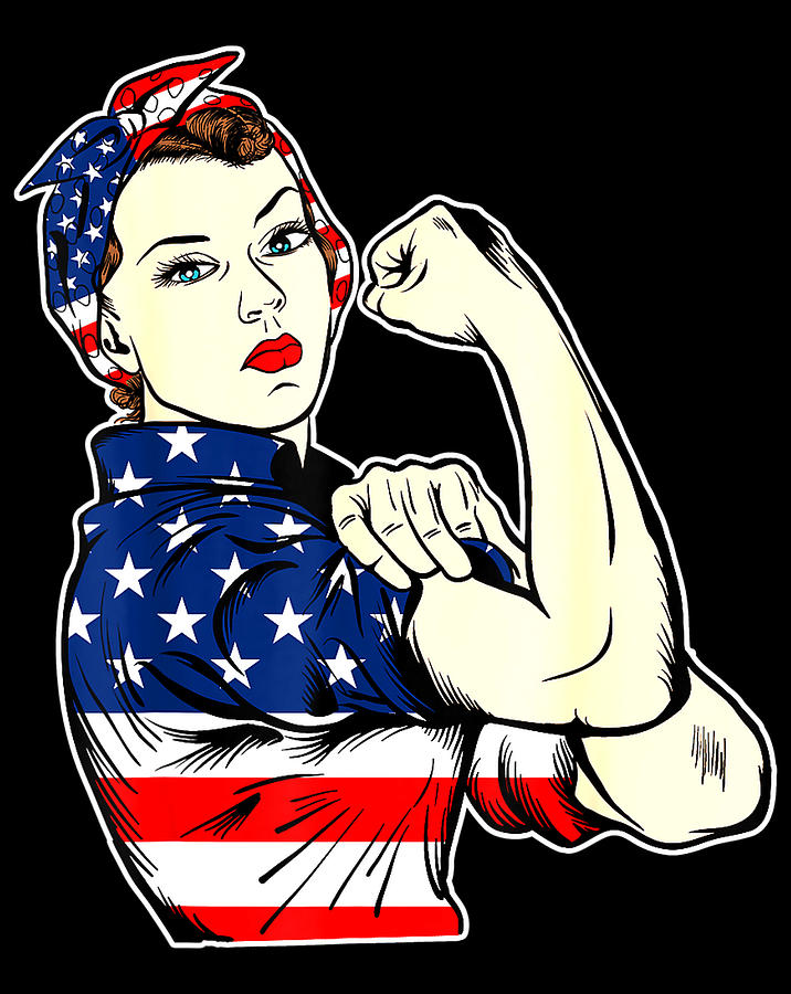 Rosie The Riveter Bandana Feminist USA Flag 4th of July .png Digital