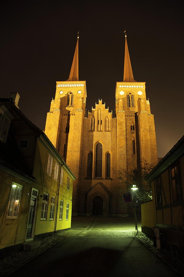 Roskilde Domkirke (Cathedral) at night - Tomb of the Kings! Photograph by Pejft