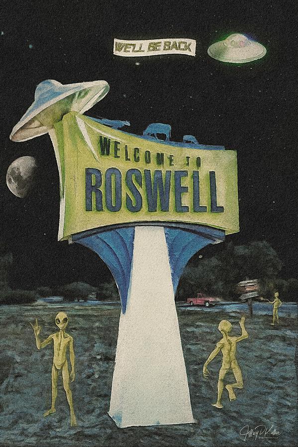 Roswell Scene Allegedly Painting by Jeffrey Kolker