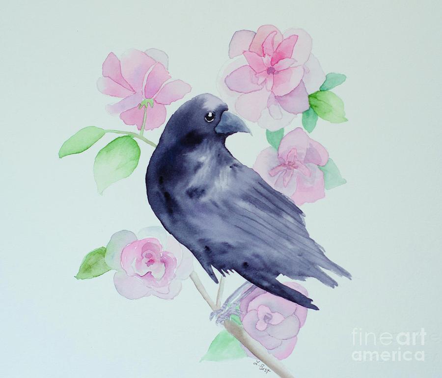 Rosy Crow Painting by Laurel Best
