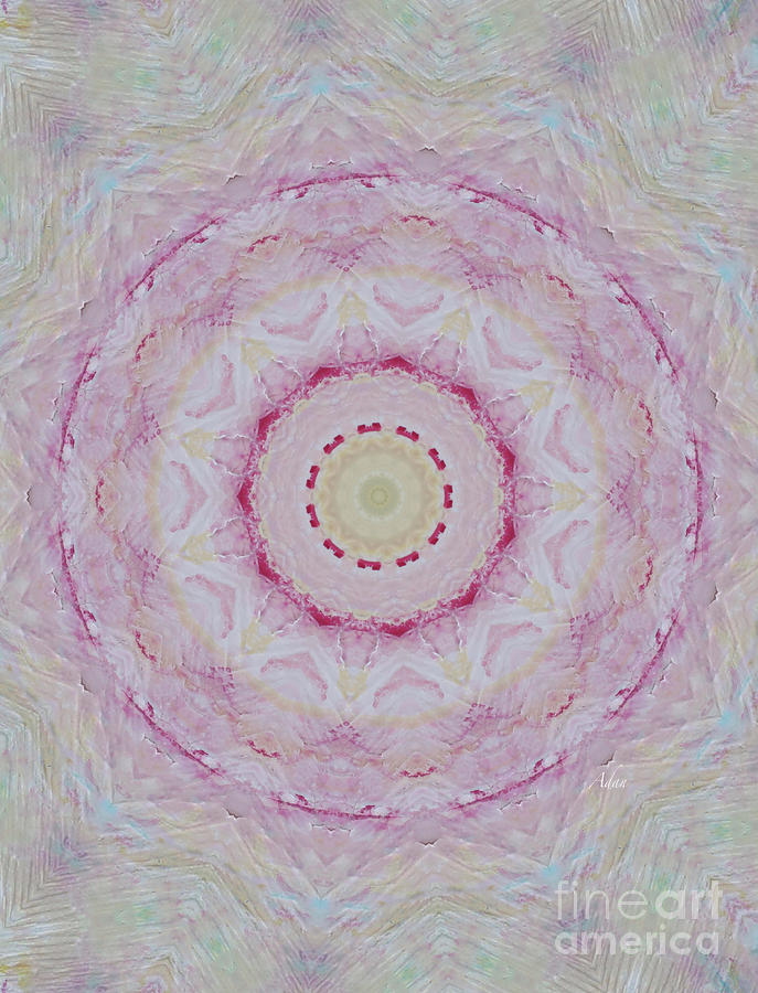 Rosy Pink Swirls Digital Mandala Digital Art by Felipe Adan Lerma
