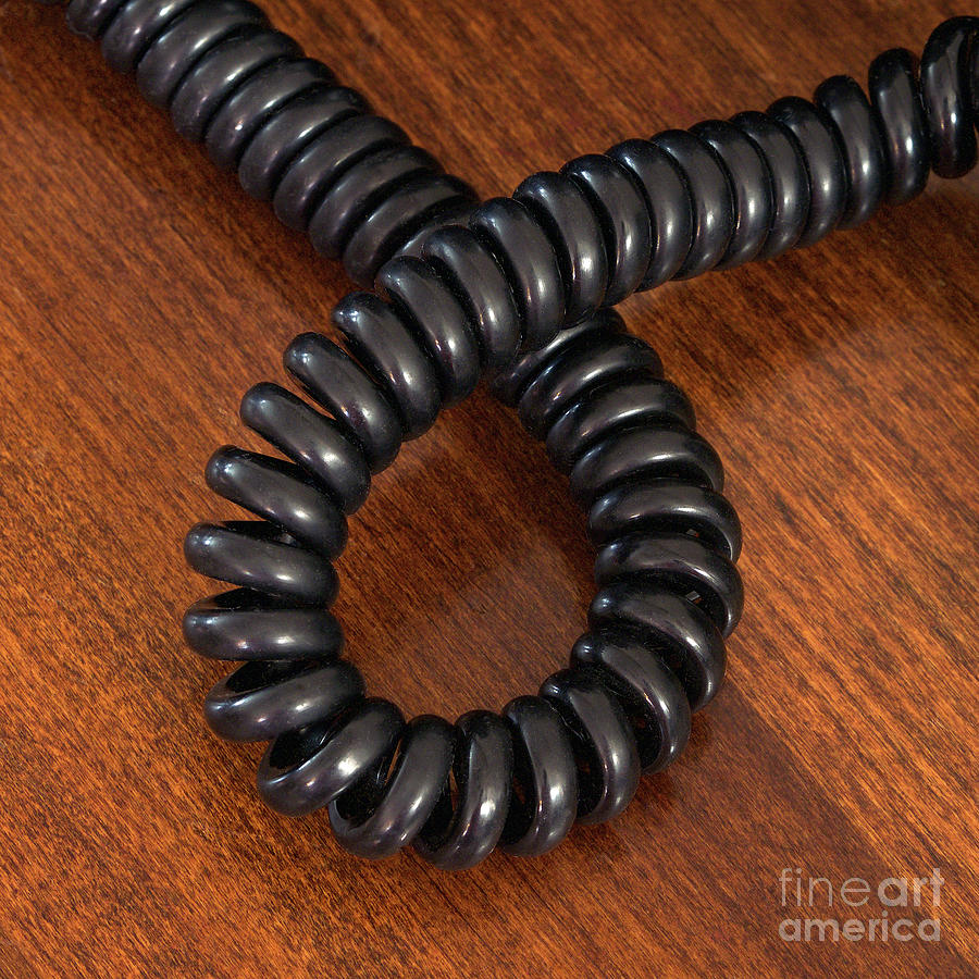 Vintage Photograph - Rotary Dial Telephone Cord by Mark Miller