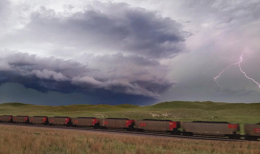 Rotating Thunderstorm and Lightning Near Mullen, Nebraska  Photograph by Ally White