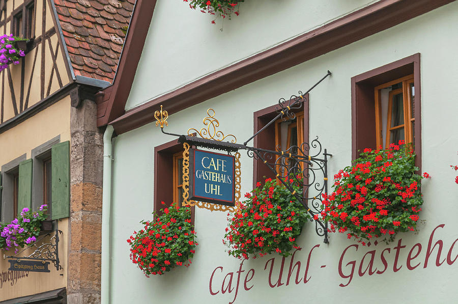 Rothenburg Ob Der Tauber. Cafe Uhl Photograph by Jenny Rainbow
