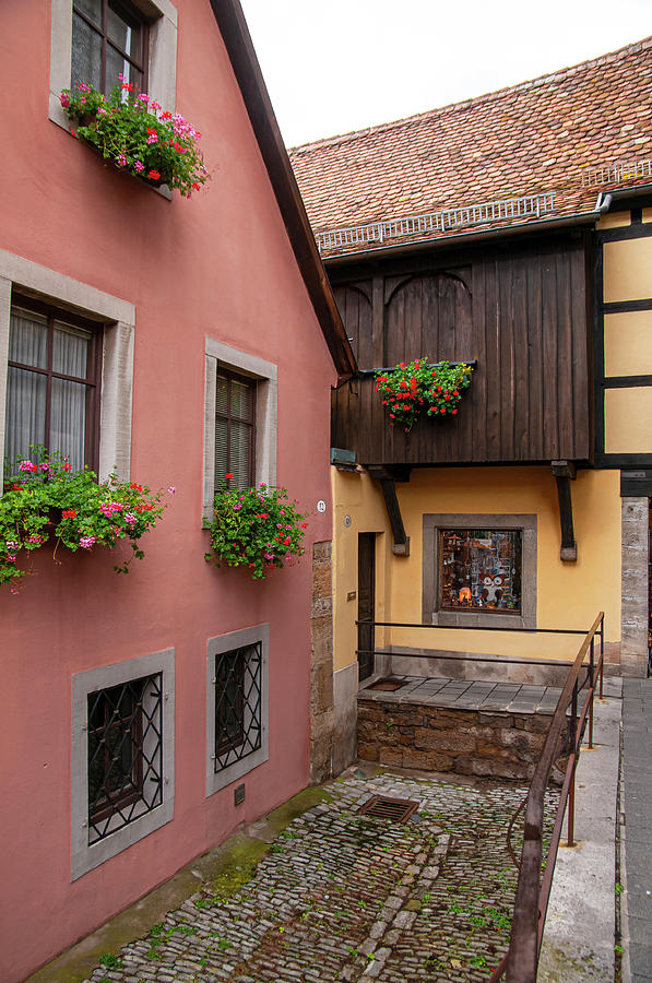 Rothenburg ob der Tauber. Colorful Houses Photograph by Jenny Rainbow