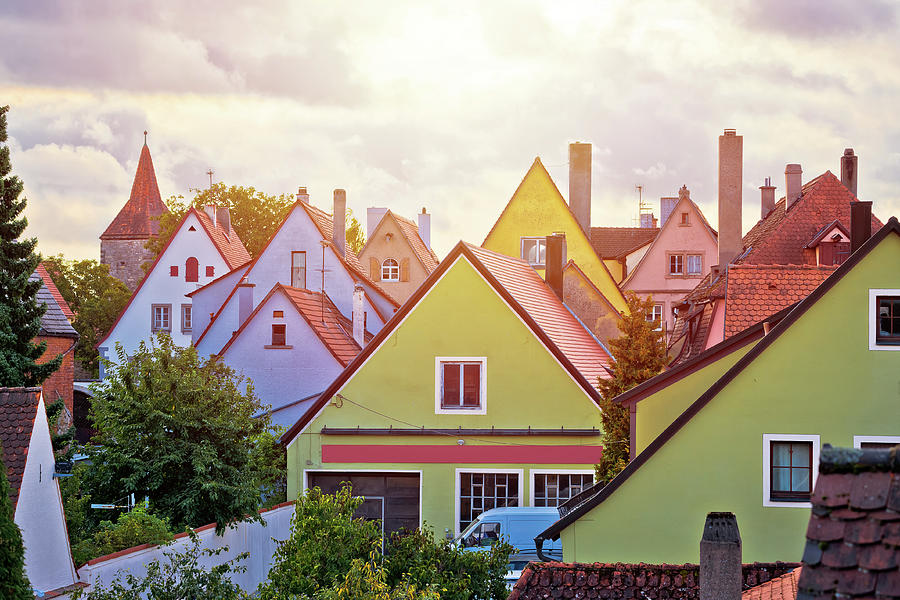 Rothenburg ob der Tauber houses rooftops view from city walls Photograph by Brch Photography