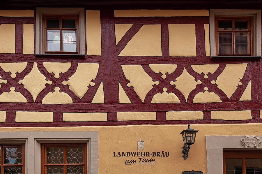 Rothenburg ob der Tauber. Landwehr-Brau am Turm Photograph by Jenny Rainbow