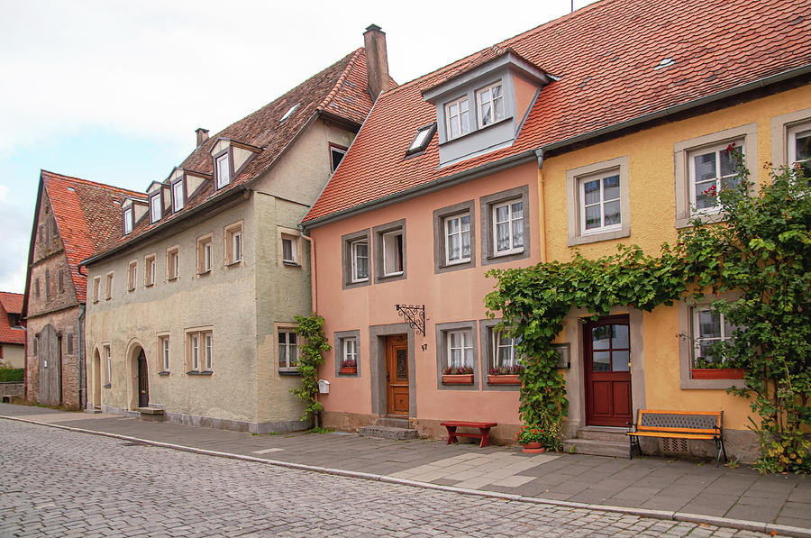 Rothenburg Ob Der Tauber. Spitalgasse Street Colorful Houses Photograph by Jenny Rainbow