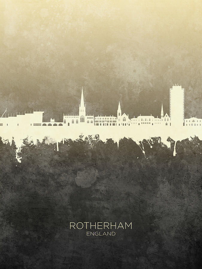 Rotherham England Skyline #08 Digital Art by Michael Tompsett