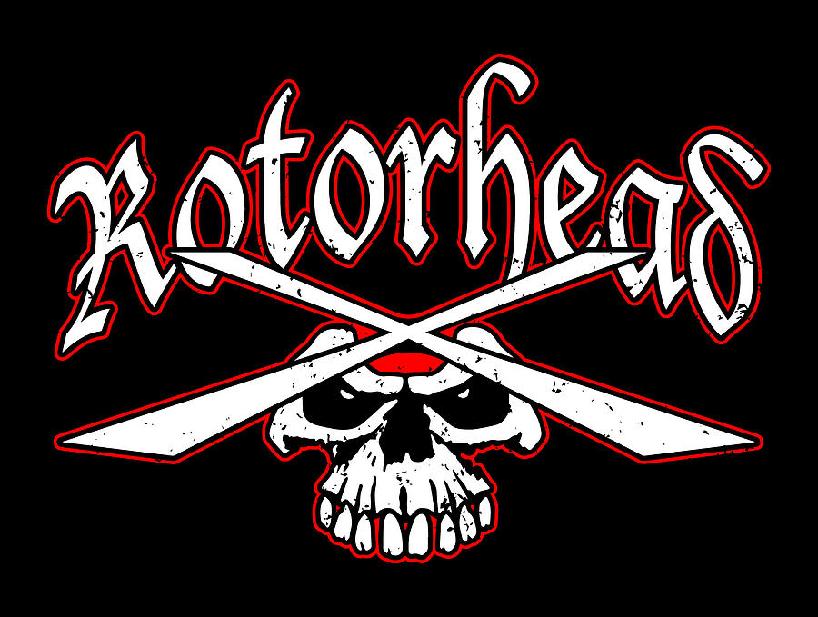 Rotorhead Helicopter Skull Illustration Digital Art by Jeff Hobrath ...