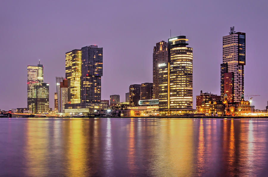 Rotterdam in the Purple Hour Photograph by Frans Blok
