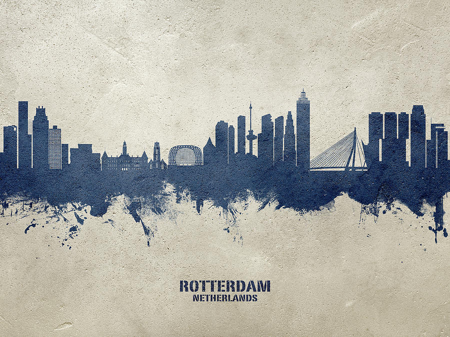 Rotterdam The Netherlands Skyline #10b Digital Art by Michael Tompsett
