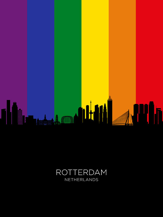 Rotterdam The Netherlands Skyline #20b Digital Art by Michael Tompsett