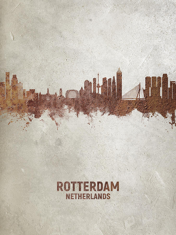 Rotterdam The Netherlands Skyline #37b Digital Art by Michael Tompsett