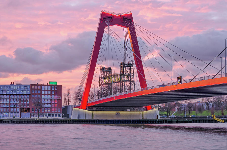 Rotterdam, Willems Bridge And De Hef Photograph