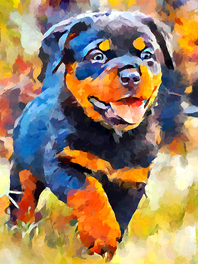 Rottweiler 4 Painting by Chris Butler