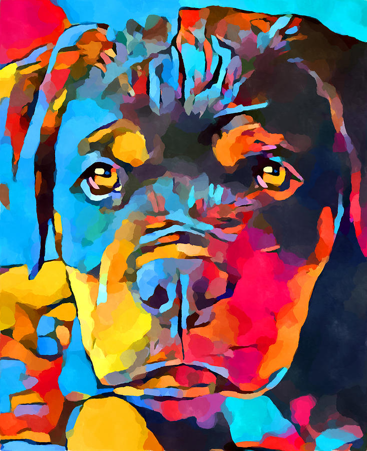 Rottweiler 5 Painting by Chris Butler