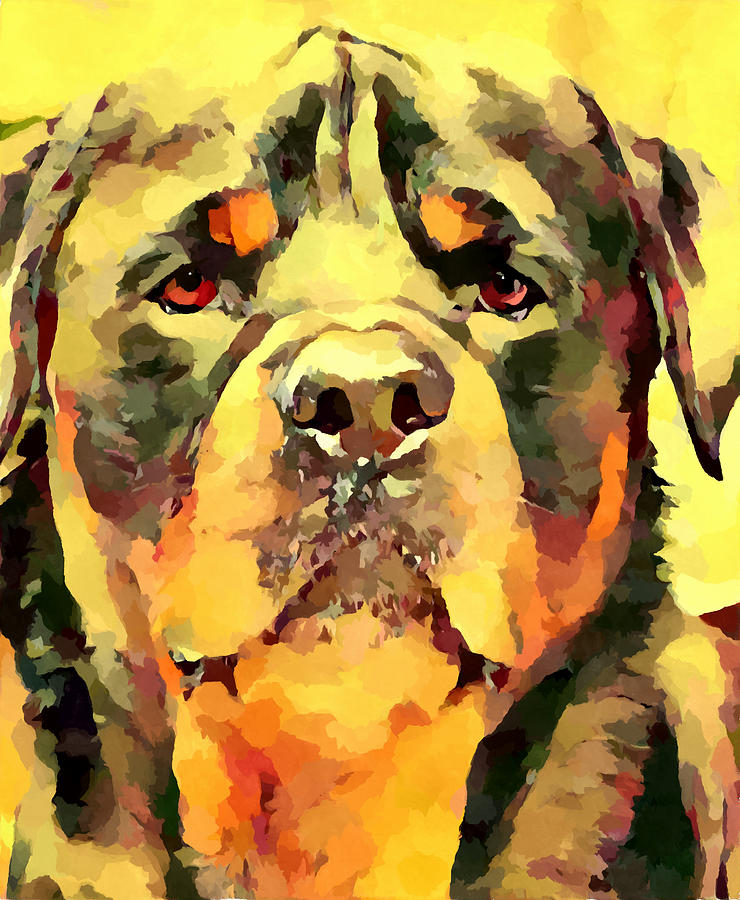 Rottweiler 6 Painting by Chris Butler
