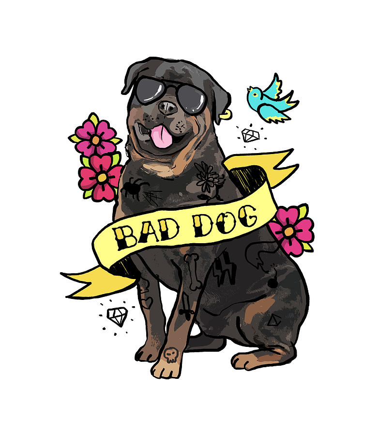 Rottweiler Bad Dog Tattoo Digital Art by Jeff Chen Pixels