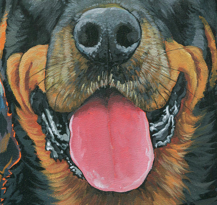 Rottweiler- Buster Painting by Nadi Spencer