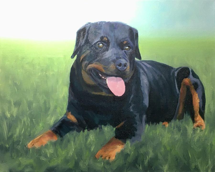 Rottweiler  Painting by Laura Toth