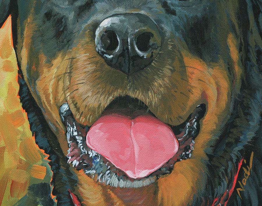 Rottweiler Mask Painting by Nadi Spencer