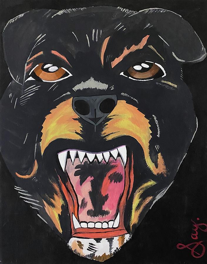 Rottweiler Painting - Rottweiler by Mike Boodram Rottweiler Painting - Rottweiler by Mike Boodram