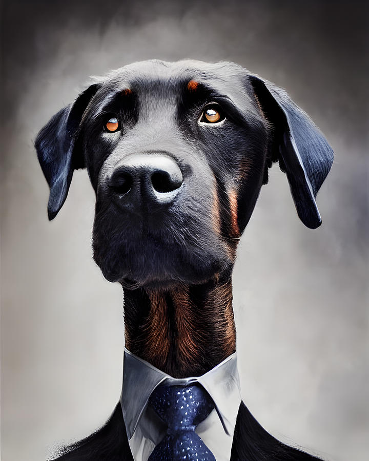 Rottweiler On A Suit Digital Art by Mira Kruz - Fine Art America